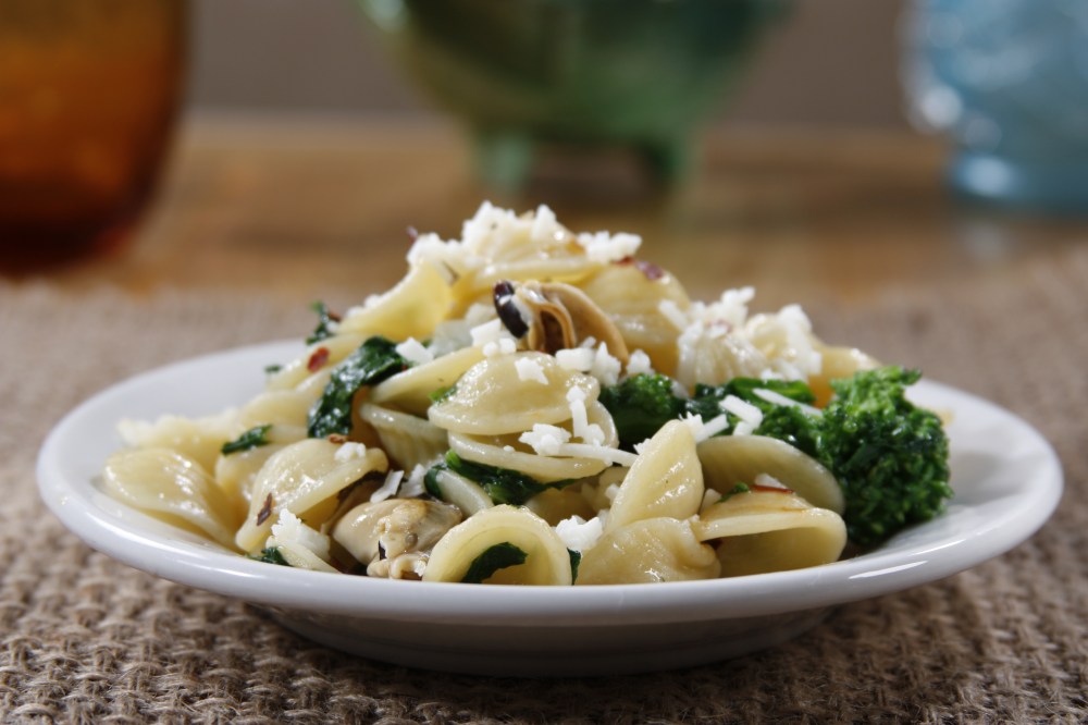DEMO RECIPE - Barilla® Orecchiette with Rapini, Mussels and Pecorino Romano Cheese